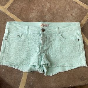 Mudd Mint Green Jean Shorts